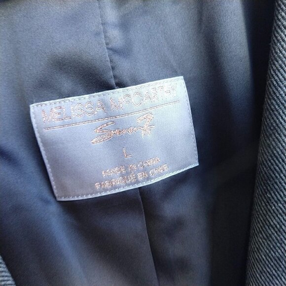 Melissa McCarthy Seven7 Women's Gray Blazer Size L NWT Open Front Notch Collar - Picture 10 of 14